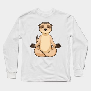 Meerkat at Yoga Meditation Long Sleeve T-Shirt